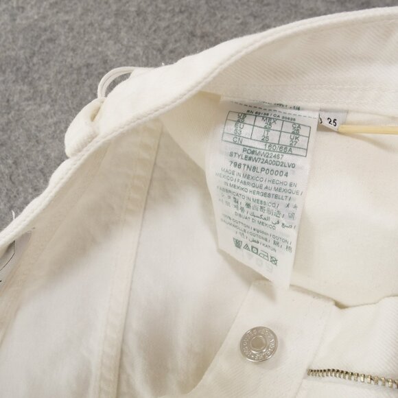 Guess Jeans Womens 25 White Boy Fit Mid Rise Distressed Zip Fly New - Picture 9 of 15